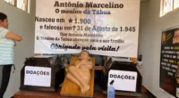 Peregrinação do 'Menino da Tábua' atrai visitantes após duas edições suspensas pela pandemia em Maracaí — Foto: Carolina Levorato /TV TEM