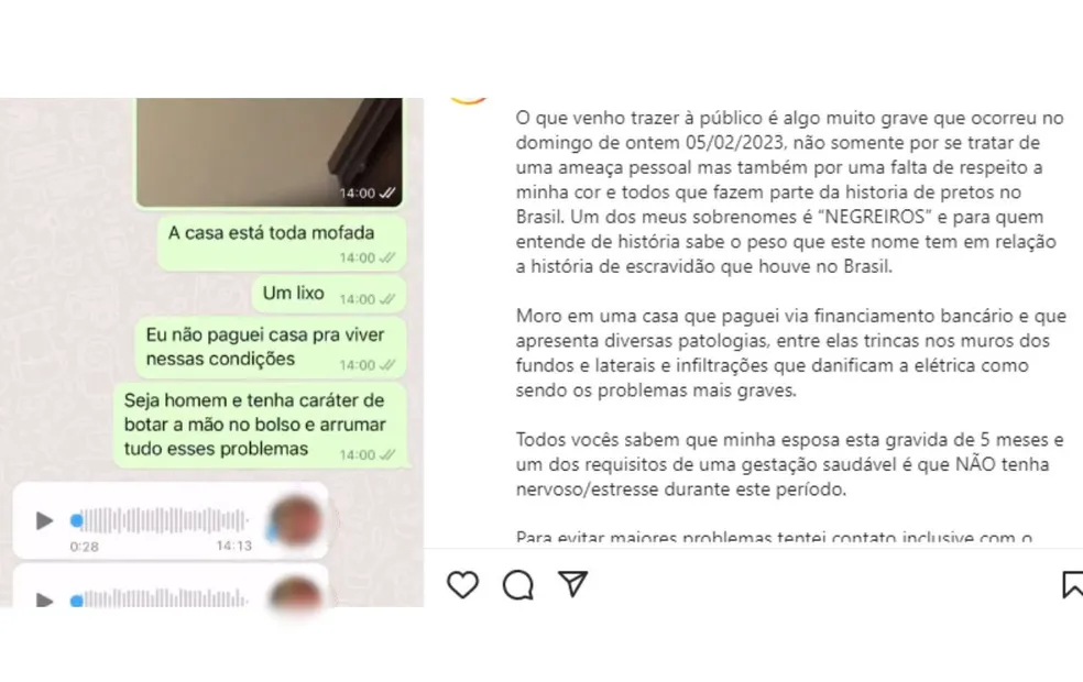 Arquiteto de Marília publicou denúncia de racismo em seu perfil no Instagram — Foto: Reprodução/Instagram