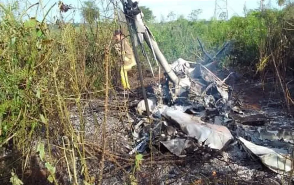 Helicóptero caiu no Paraguai — Foto: Arquivo pessoal