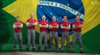 A equipe foi formada pelo 1º sargento Breno, 1º sargento Ribas, cabo Matheus, cabo Miguel, cabo Paulo Lima e soldado Ravagnani (Foto: @jopadovan | Divulgação)