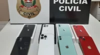 Após investigação policial, quatro aparelhos celulares furtados foram recuperados nesta quarta-feira (1º) — Foto: Polícia Civil